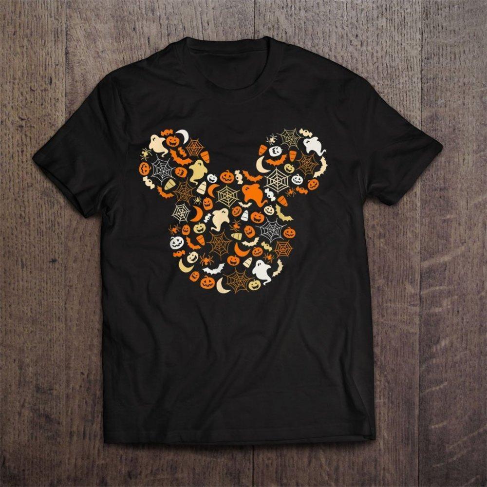 Disney Mickey Mouse Halloween Ghosts Pumpkins Spiders Unisex Tee - Picture 1 of 4